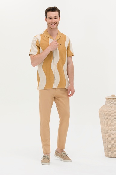 Erkek Carrot Fit Camel Kanvas Pantolon