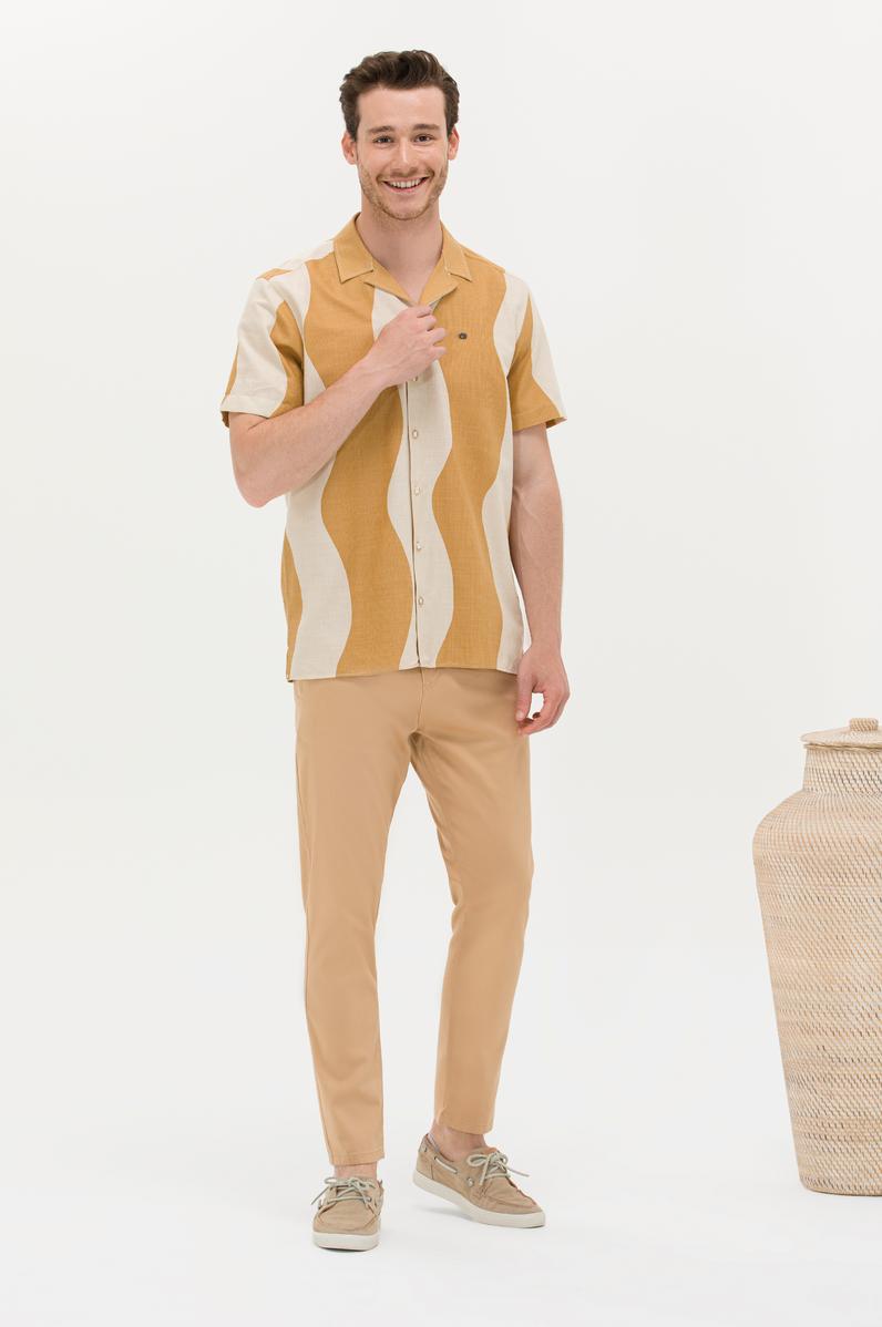 Erkek Camel Kanvas Pantolon