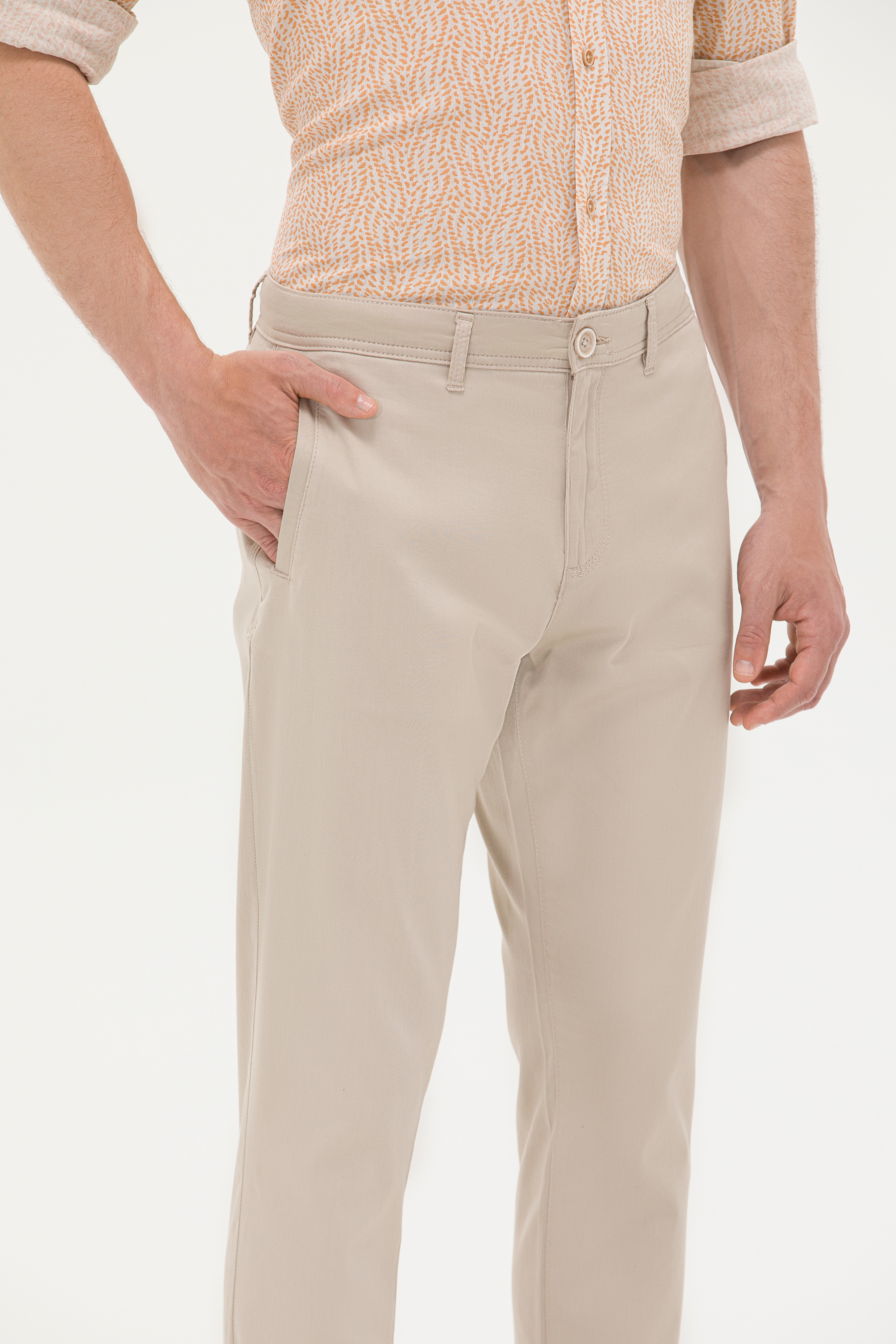 Erkek Carrot Fit Taş Kanvas Pantolon - Image 5
