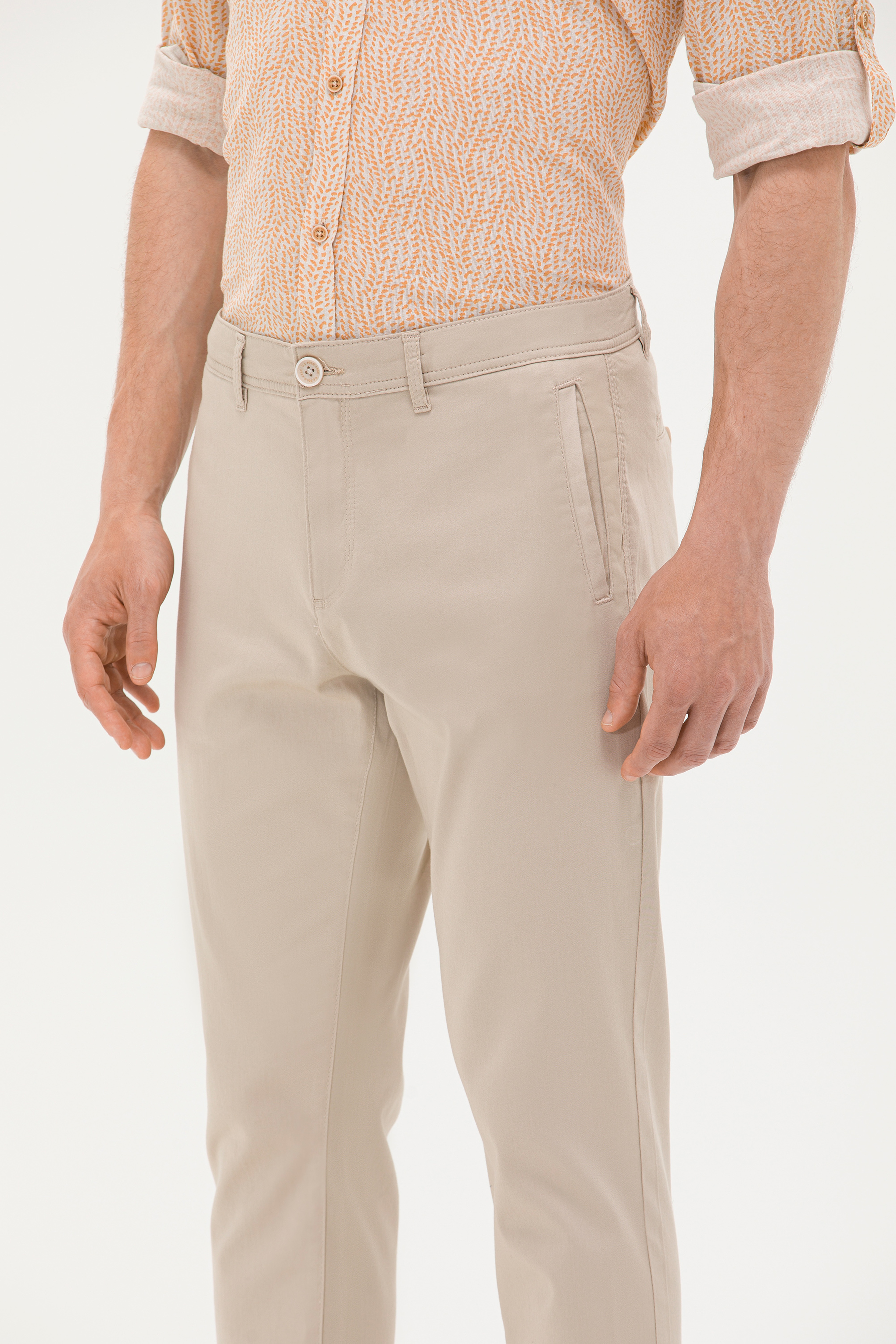 Erkek Carrot Fit Taş Kanvas Pantolon