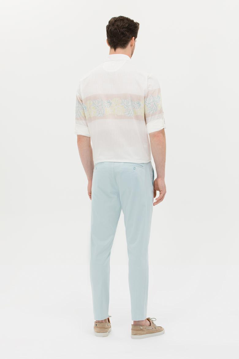 Erkek Su Yeşili Kanvas Pantolon - 50263817025