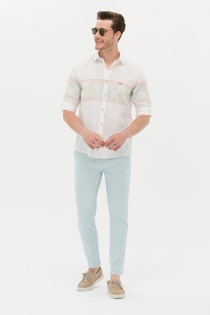 Erkek Su Yeşili Kanvas Pantolon