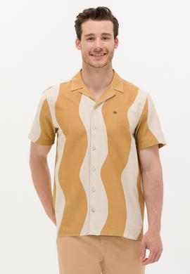 Erkek Camel Kısa Kollu Gömlek - 50263325008