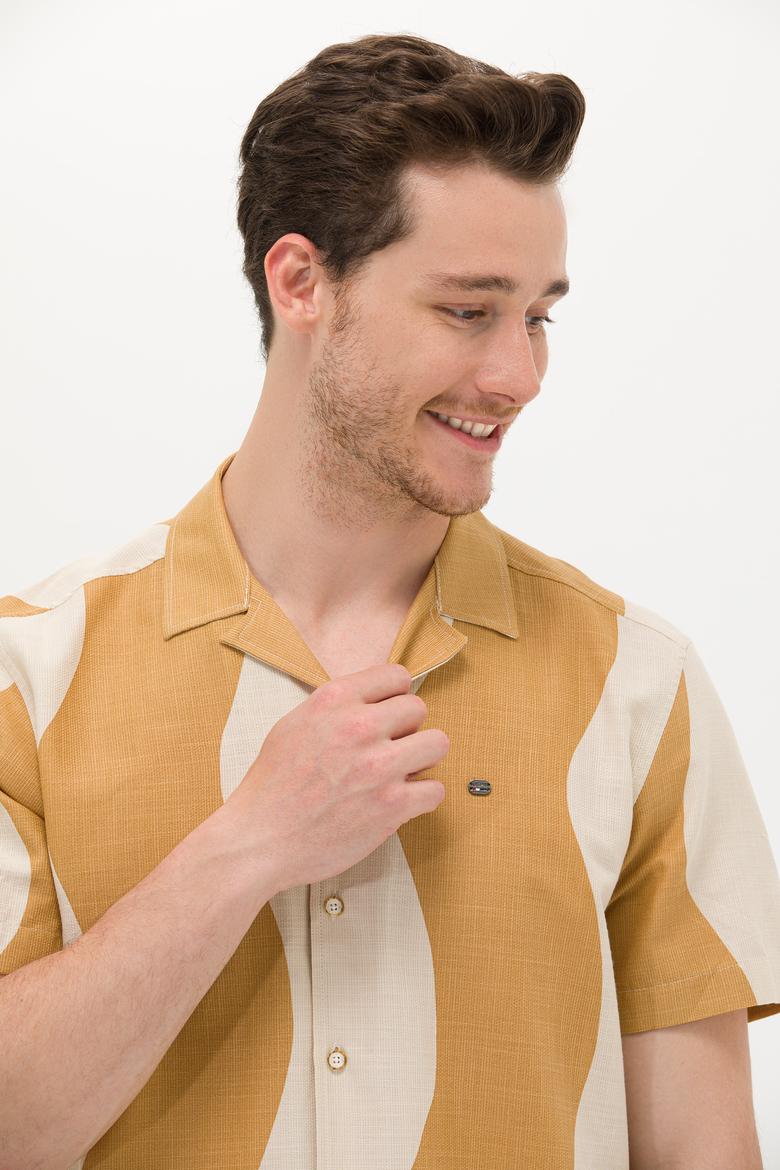 Erkek Camel Kısa Kollu Gömlek - 50263325008
