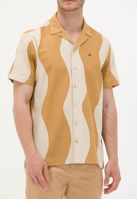 Erkek Camel Kısa Kollu Gömlek - 50263325008