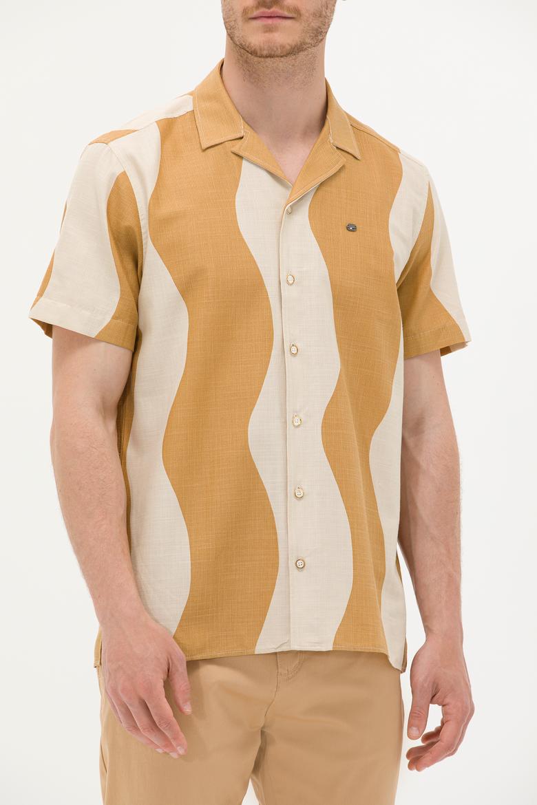 Erkek Camel Kısa Kollu Gömlek - 50263325008