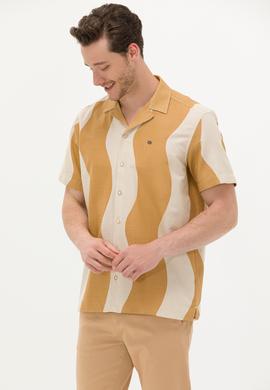 Erkek Camel Kısa Kollu Gömlek - 50263325008