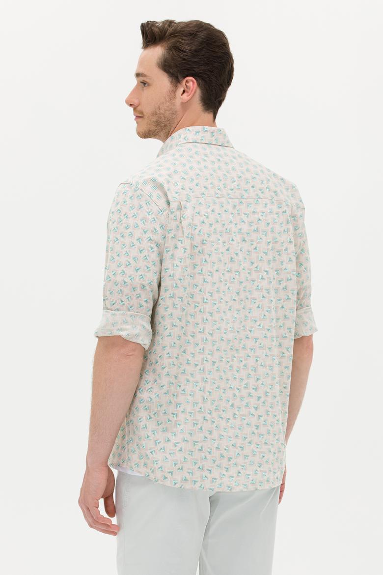 Erkek Yeşil Uzun Kollu Gömlek - 50263880014