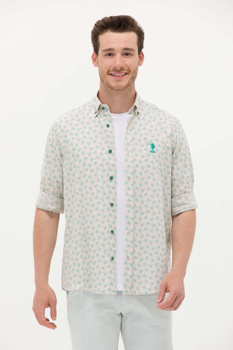 Erkek Yeşil Uzun Kollu Gömlek - 50263880014