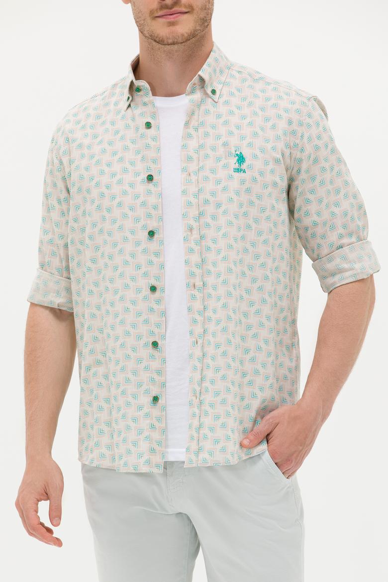 Erkek Yeşil Uzun Kollu Gömlek - 50263880014