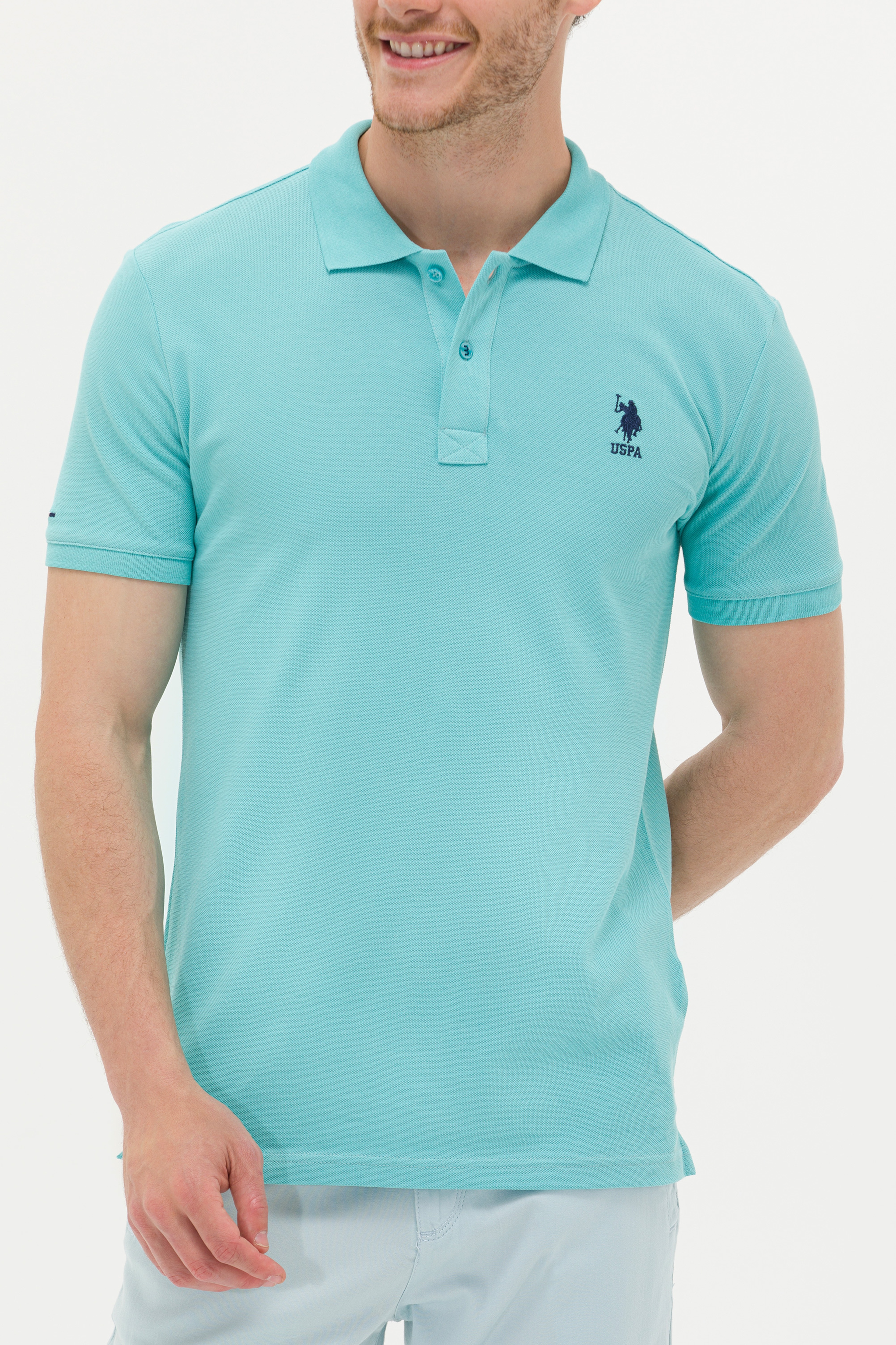 Erkek Mint Basic Polo Yaka Tişört