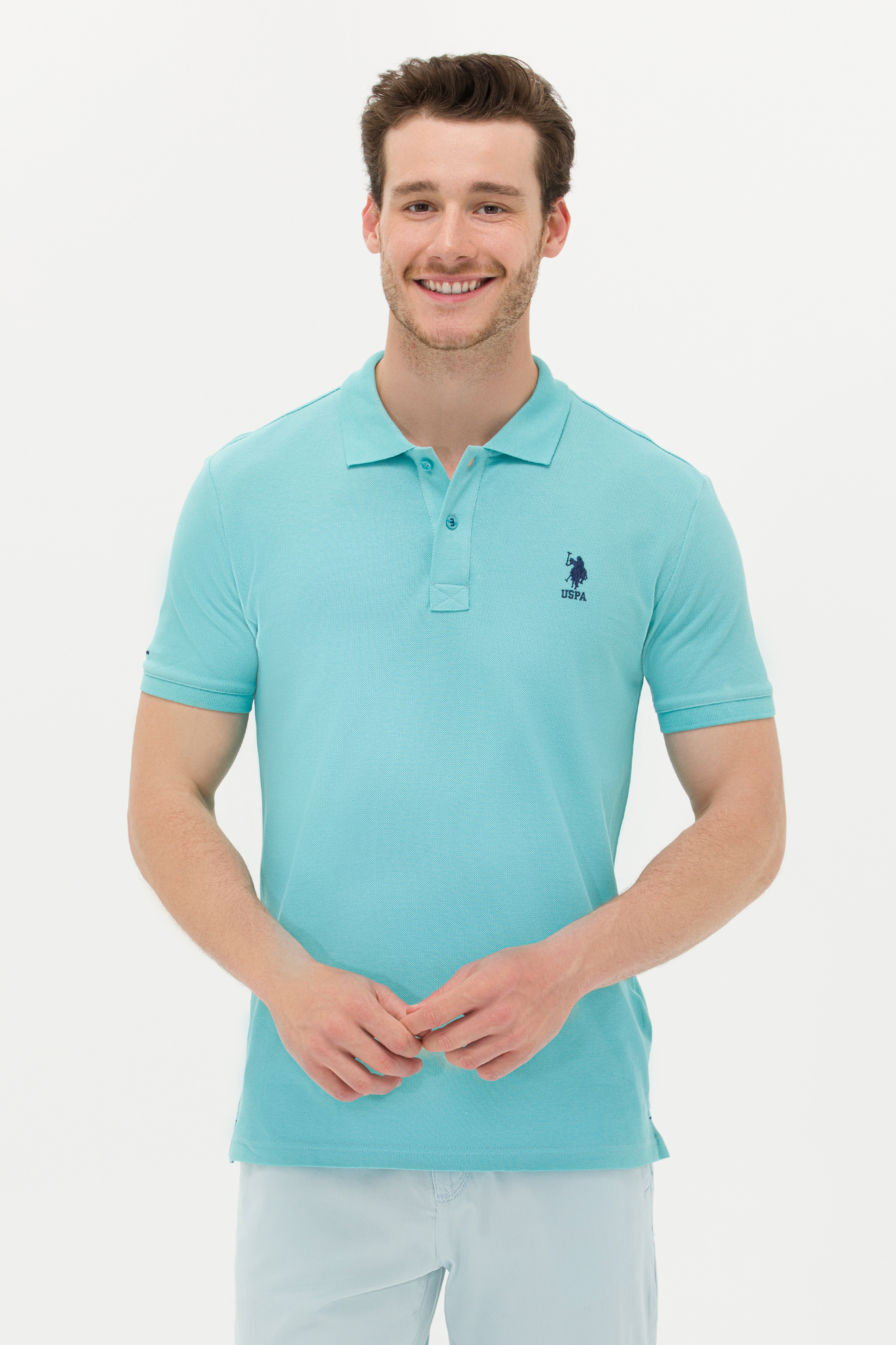 Erkek Mint Basic Polo Yaka Tişört - Image 4