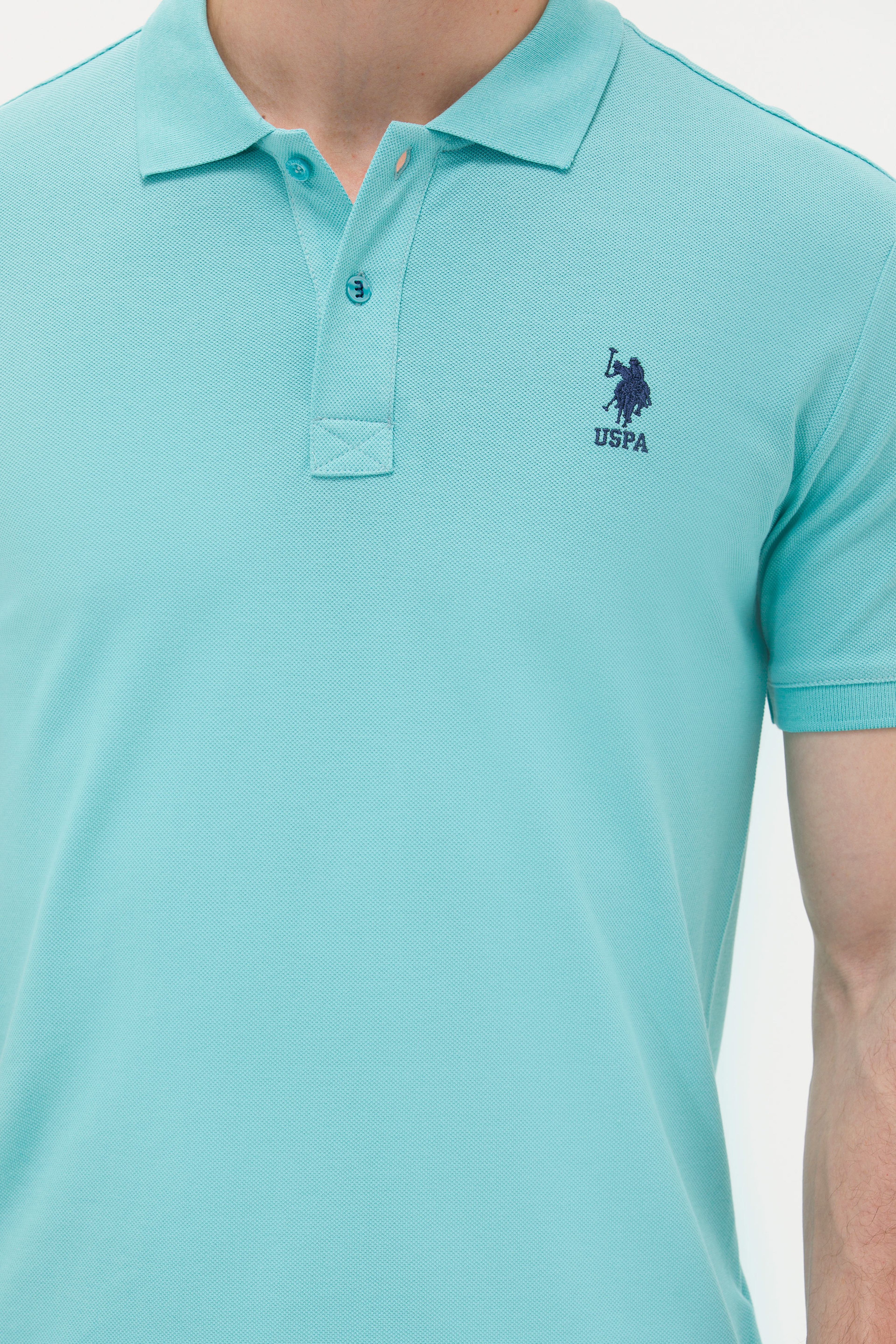 Erkek Mint Basic Polo Yaka Tişört - Image 7