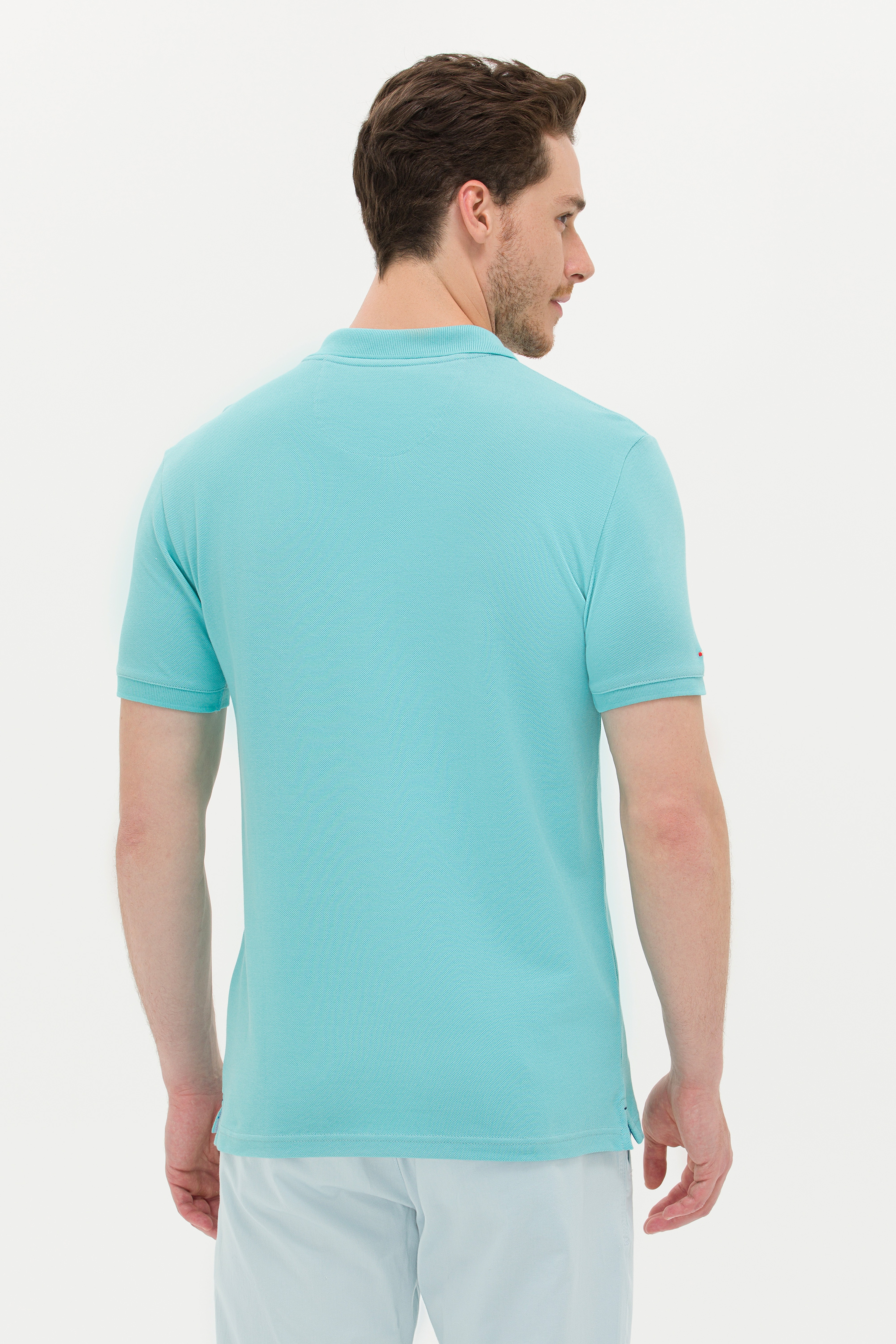Erkek Mint Basic Polo Yaka Tişört - Image 5