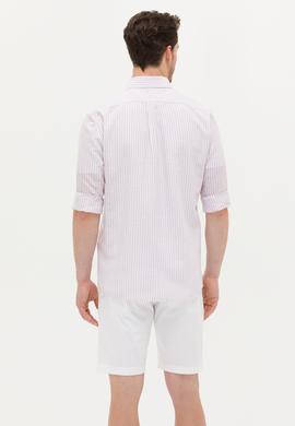 Erkek Manolya Çizgili Beyaz Gömlek - 50275859001