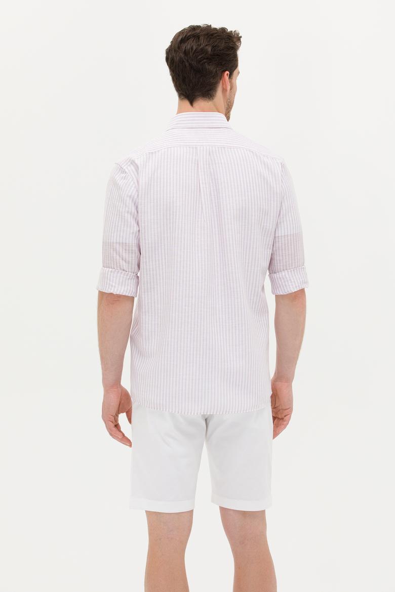 Erkek Manolya Çizgili Beyaz Gömlek - 50275859001
