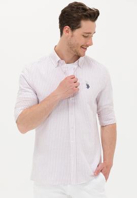 Erkek Manolya Çizgili Beyaz Gömlek - 50275859001