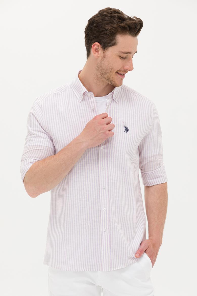 Erkek Manolya Çizgili Beyaz Gömlek - 50275859001
