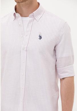 Erkek Manolya Çizgili Beyaz Gömlek - 50275859001