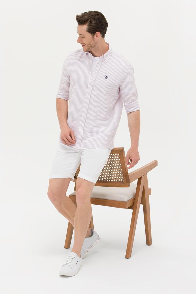 Erkek Manolya Çizgili Beyaz Gömlek