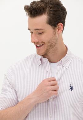 Erkek Manolya Çizgili Beyaz Gömlek - 50275859001