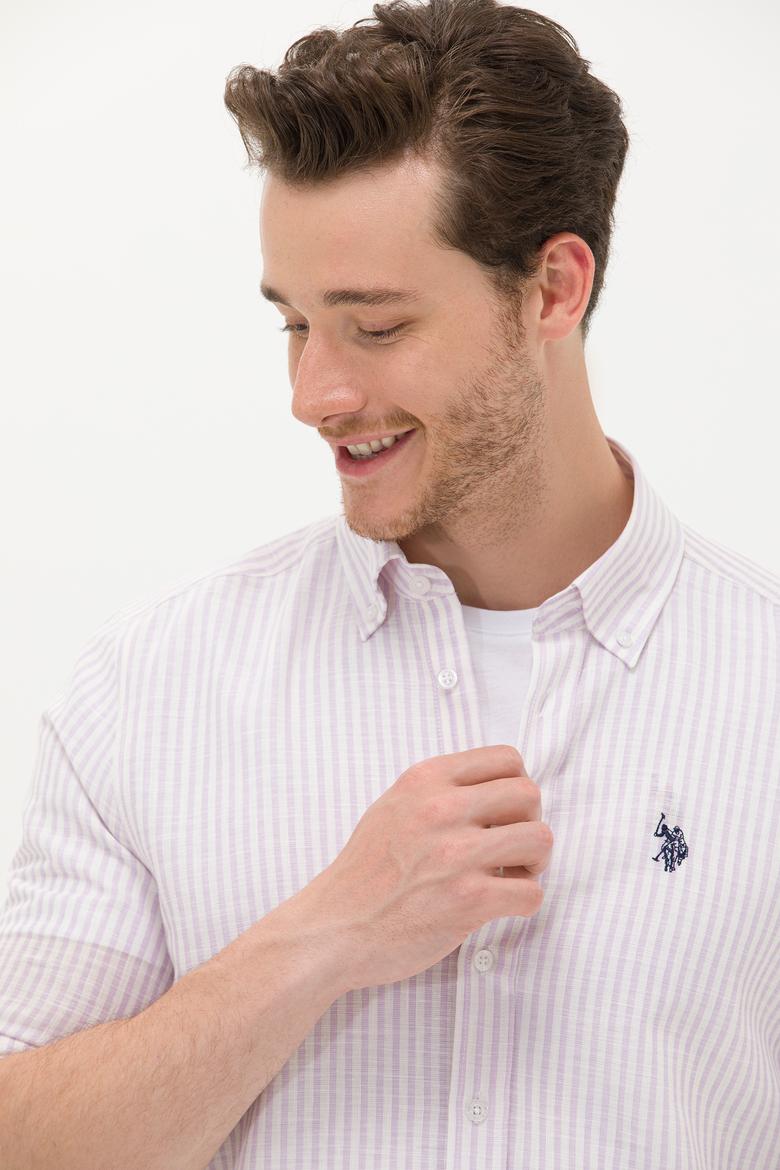 Erkek Manolya Çizgili Beyaz Gömlek - 50275859001