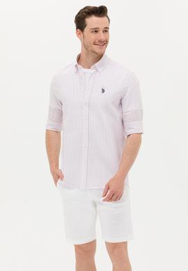 Erkek Manolya Çizgili Beyaz Gömlek - 50275859001