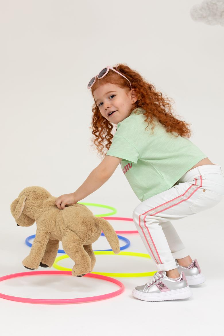 Kız Çocuk Beyaz Kanvas Pantolon - 50218410020