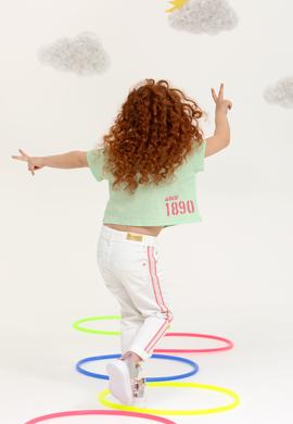 Kız Çocuk Beyaz Kanvas Pantolon - 50218410020