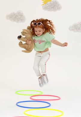 Kız Çocuk Beyaz Kanvas Pantolon - 50218410020