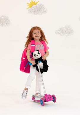 Çocuk Pembe Bisiklet Yaka Tişört - 50234830120