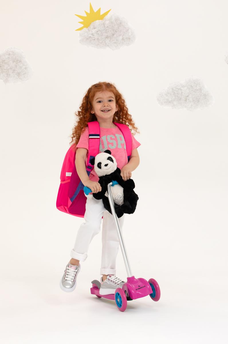 Çocuk Pembe Bisiklet Yaka Tişört