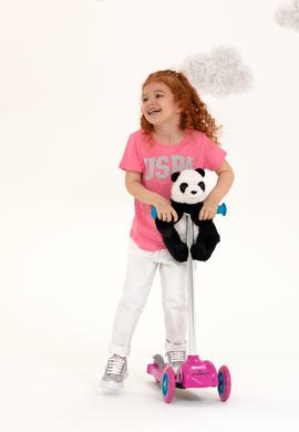 Çocuk Pembe Bisiklet Yaka Tişört - 50234830120