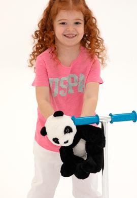 Çocuk Pembe Bisiklet Yaka Tişört - 50234830120