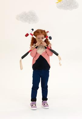 Kız Çocuk Lacivert Bisiklet Yaka Kazak - 50237347003