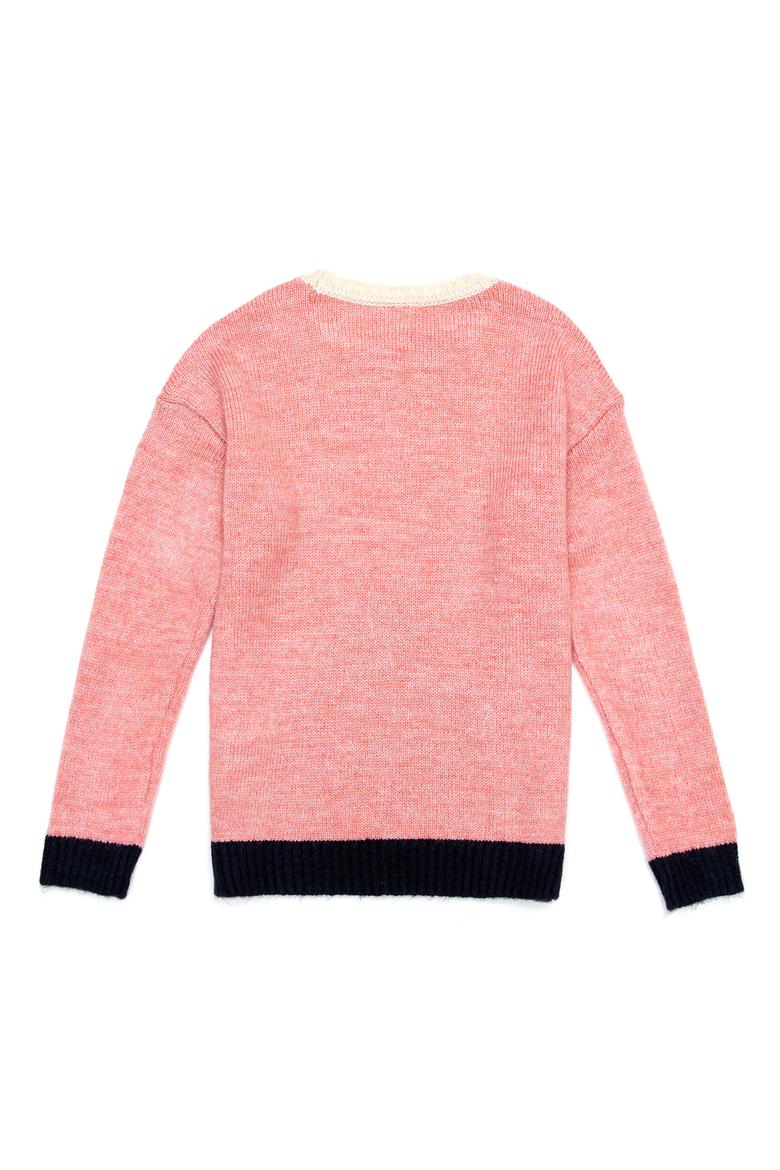 Kız Çocuk Lacivert Bisiklet Yaka Kazak - 50237347003