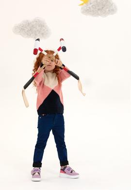 Kız Çocuk Lacivert Bisiklet Yaka Kazak - 50237347003