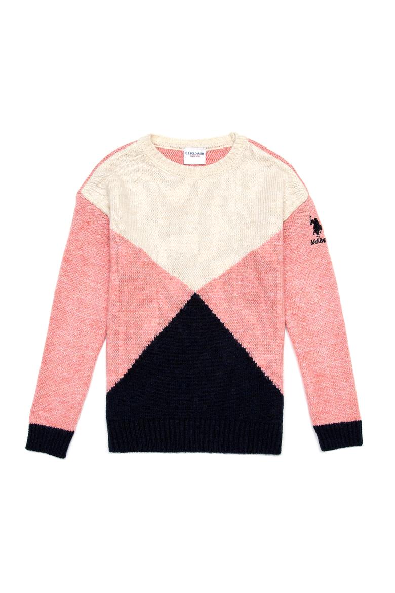 Kız Çocuk Lacivert Bisiklet Yaka Kazak - 50237347003