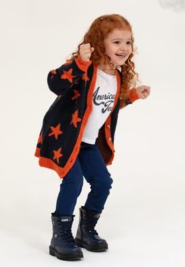 Kız Çocuk Lacivert V Yaka Triko Hırka - 50237352008