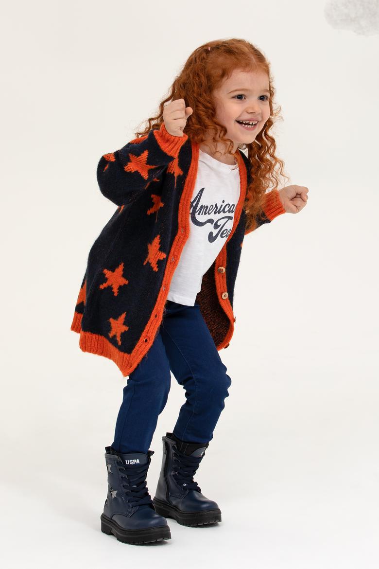 Kız Çocuk Lacivert V Yaka Triko Hırka - 50237352008