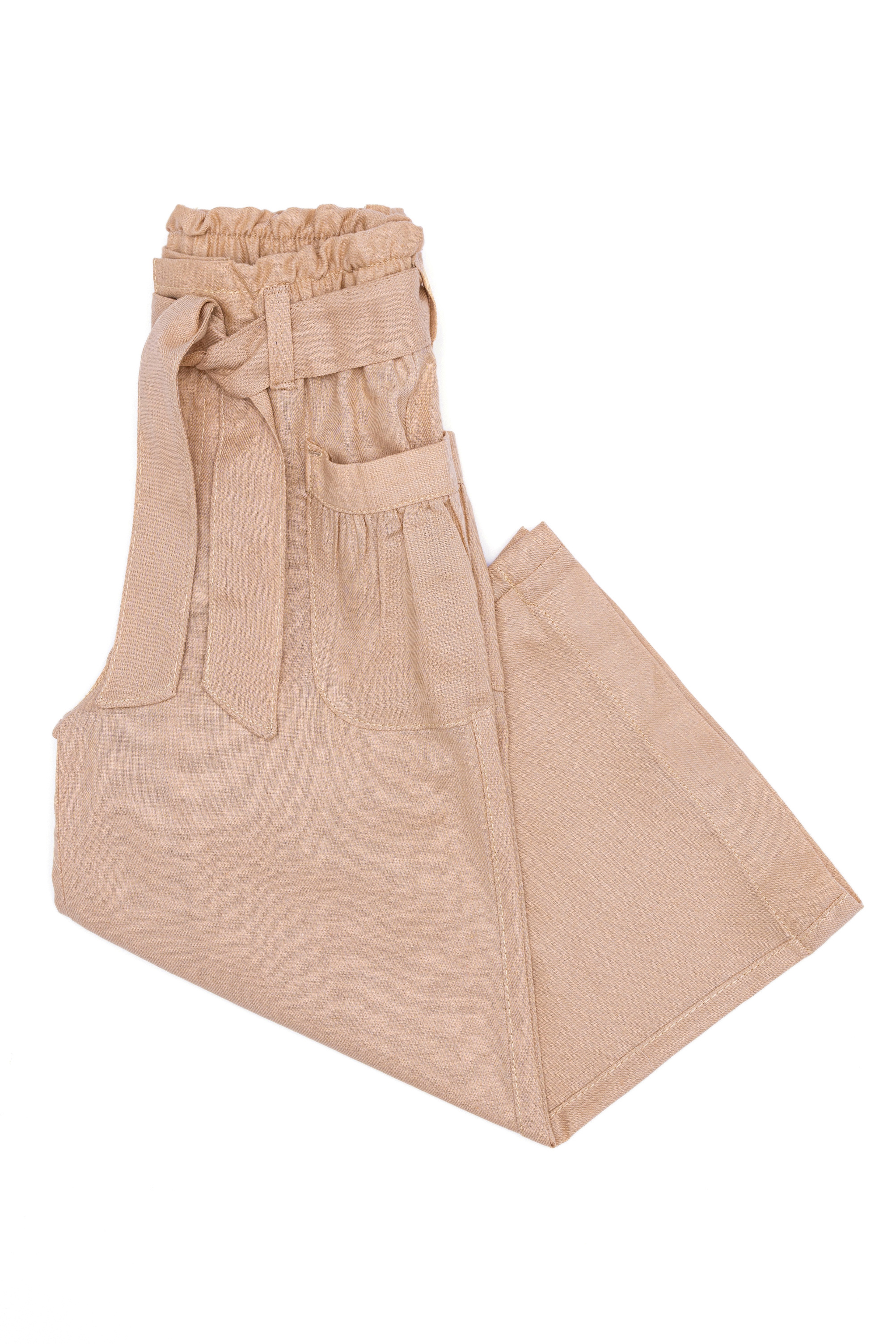 Kız Çocuk Kum Kanvas Pantolon - Image 6