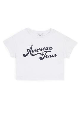 Kız Çocuk Beyaz Bisiklet Yaka Crop Tişört - 50248968022