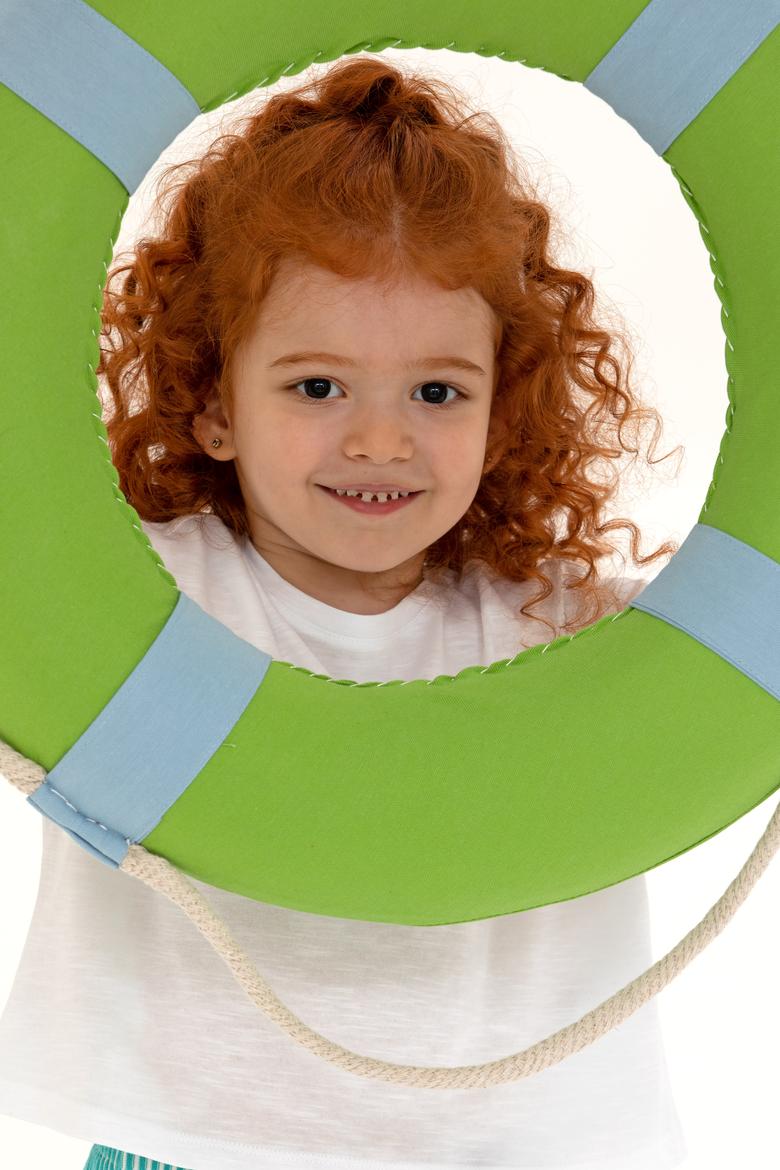 Kız Çocuk Beyaz Bisiklet Yaka Crop Tişört - 50248968022