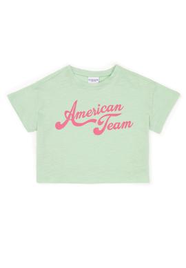 Kız Çocuk Mint Bisiklet Yaka Crop Tişört - 50248968037