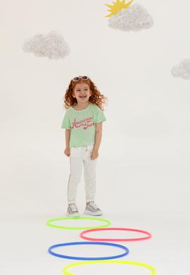 Kız Çocuk Mint Bisiklet Yaka Crop Tişört - 50248968037