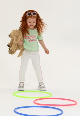 Kız Çocuk Mint Bisiklet Yaka Crop Tişört - 50248968037