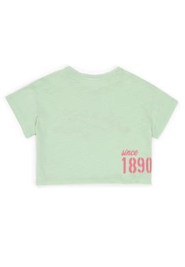 Kız Çocuk Mint Bisiklet Yaka Crop Tişört - 50248968037