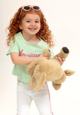 Kız Çocuk Mint Bisiklet Yaka Crop Tişört - 50248968037