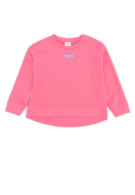 Çocuk Pembe Basic Bisiklet Yaka Sweatshirt - 50260923079