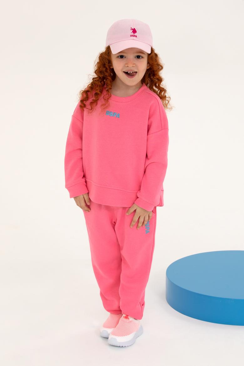Çocuk Pembe Basic Bisiklet Yaka Sweatshirt - 50260923079